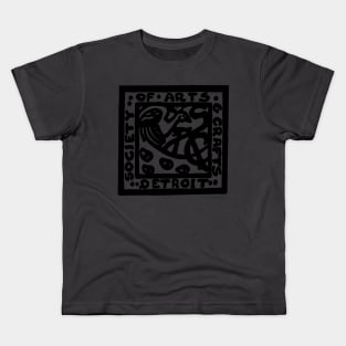 Detroit Society of Arts and Crafts Logo - Black Kids T-Shirt